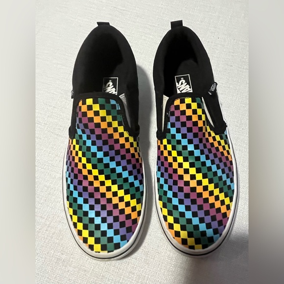 Vans Women  Missy Colorful Checkered Slip-On Sneakers Size 6 - Picture 1 of 11